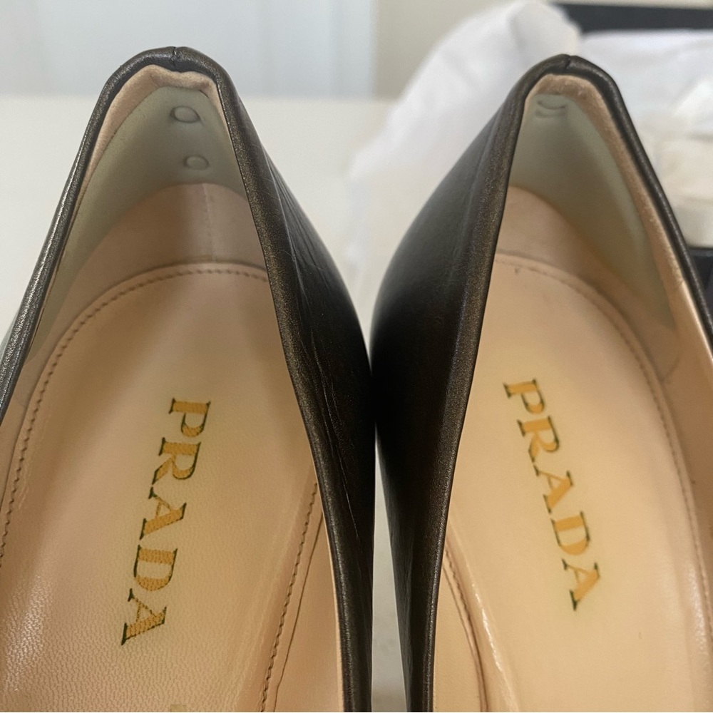Prada Calzature Donna Vitello Mordore, Women’s 39.5 | US 9.5 Color: Piombo - Picture 7 of 11
